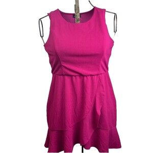 Fortune + Ivy  Dress Ruffle Front and Bottom Size XL Raspberry violet Sleeveles